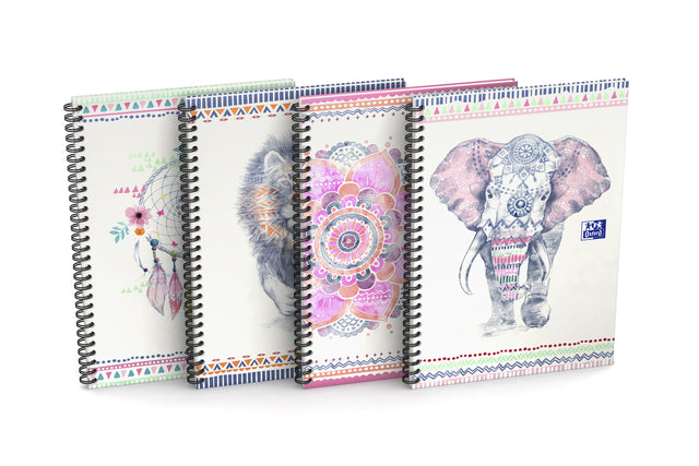 Spiraalblok Oxford Boho Spirit B5 lijn 60vel assorti