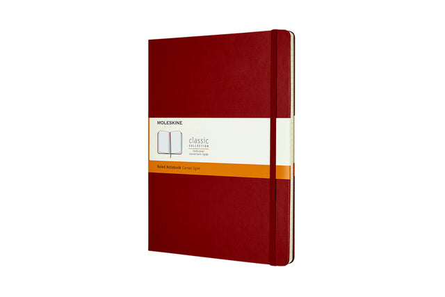 Notitieboek Moleskine XL 190x250mm lijn scarlet red