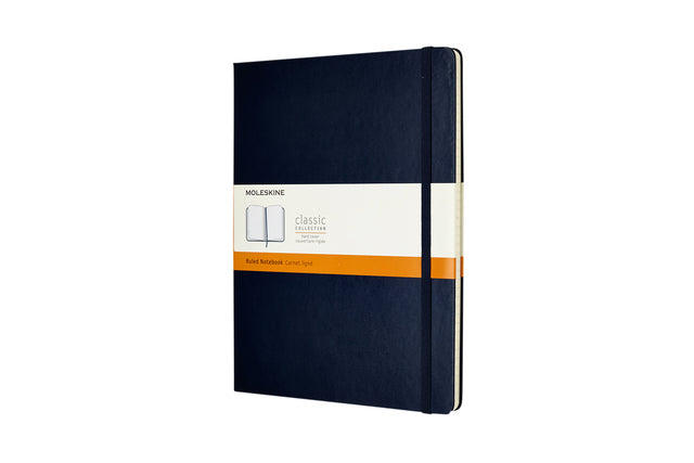 Notitieboek Moleskine XL 190x250mm lijn sapphire blue