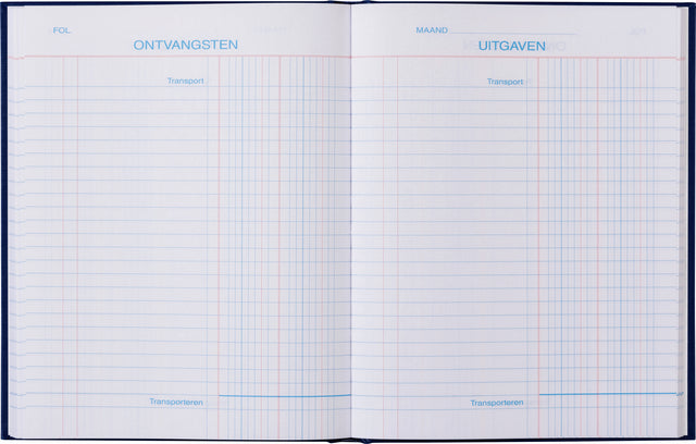 Kasboek 165x210mm 192blz 2 kolommen blauw