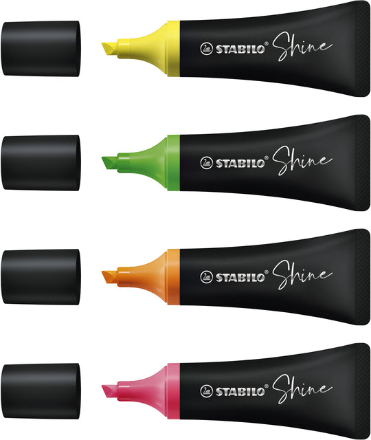 Markeerstift STABILO Shine 76/4 etui à 4 kleuren