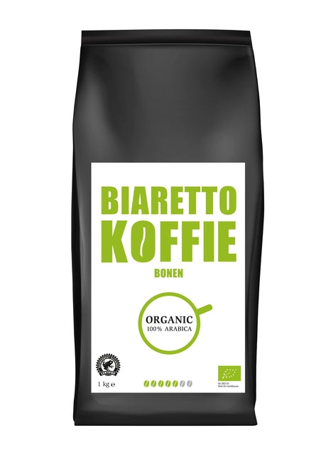 Koffie Biaretto bonen regular biologisch 1000 gram
