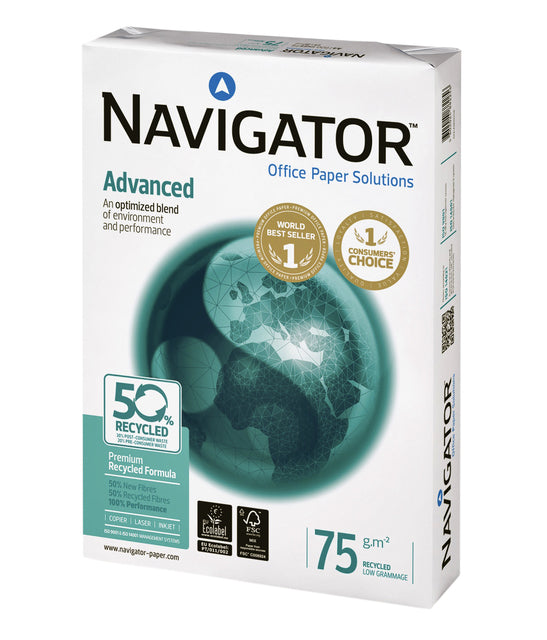 Kopieerpapier Navigator Advanced A4 75gr wit 500vel