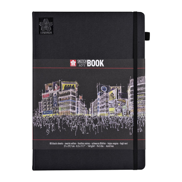 Schets-notitieboek Sakura A4 zwart
