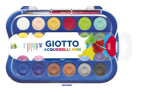Gouache Giotto 23mm doos à 24 kleuren met penseel