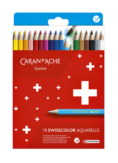 Kleurpotloden Caran D'ache Swisscolor Aquarel kartonnen doos à 18stuks