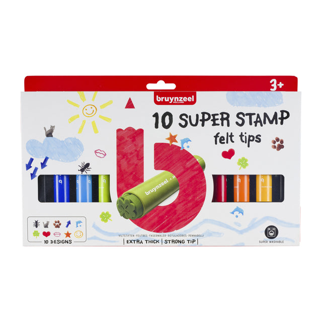 Stempelstift Bruynzeel Kids super set à 10 stuks assorti