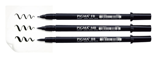 Brushpen Sakura Pigma breed zwart (per 12 stuks)