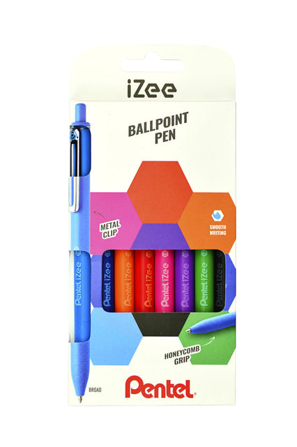 Balpen Pentel iZee BX470 set à 8 kleuren