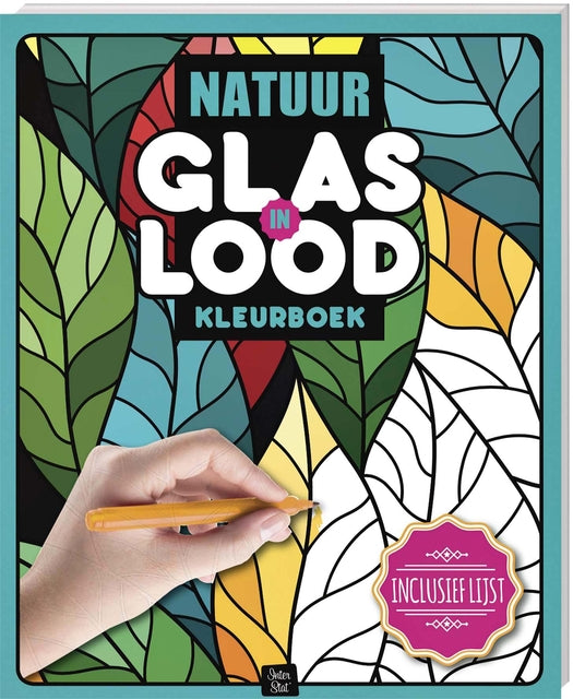 Kleurboek Interstat volwassenen glas in lood thema natuur