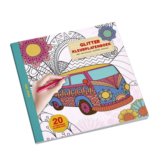 Kleurboek Interstat volwassenen glitter thema road trip