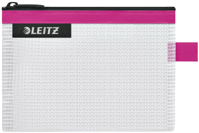 Reisetui Leitz WOW 105x6x140mm waterafstotend rits roze transparant