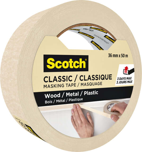 Afplaktape Scotch Classic 36mmx50m beige (per 16 stuks)