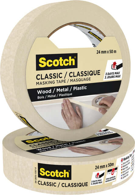 Afplaktape Scotch Classic 24mmx50m beige (per 24 stuks)