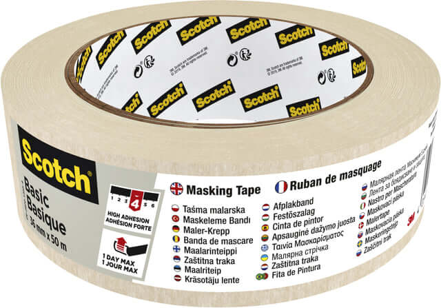 Afplaktape Scotch Basic 36mmx50m beige (per 16 stuks)