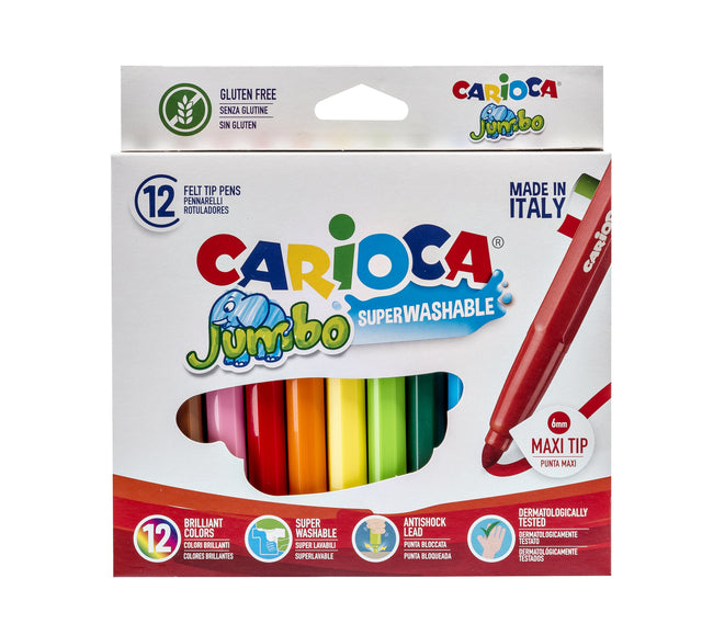 Viltstiften Carioca Jumbo Maxi  set à 12 kleuren