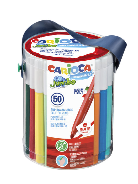 Viltstiften Carioca Jumbo maxi set à 50 kleuren