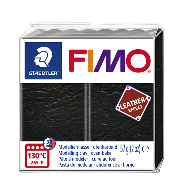 Klei Fimo leather-effect 57 gr zwart