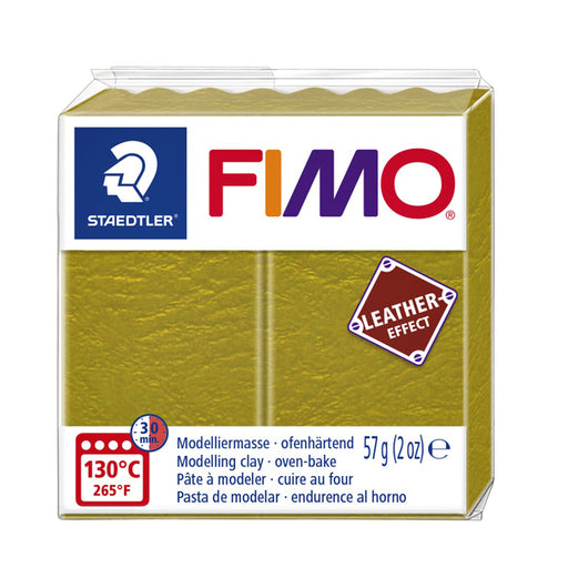 Klei Fimo leather-effect 57 gr olijf