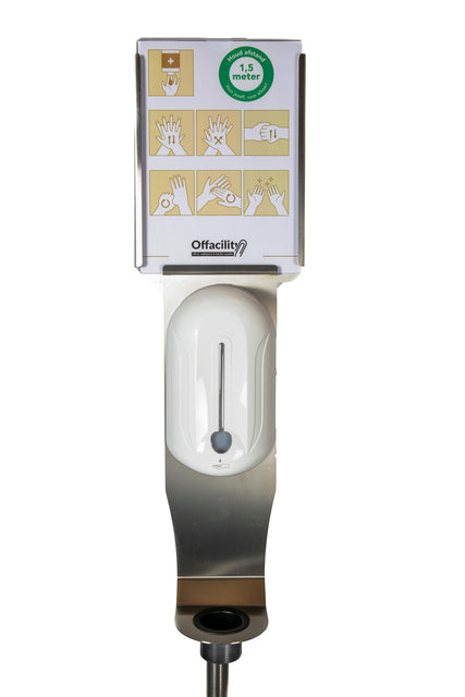 Dispenserzuil no touch sensor voor vloeistof 150cm RVS