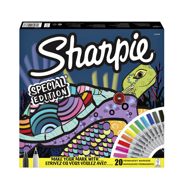 Viltstift Sharpie fun schildpad special edition box à 20 stuks