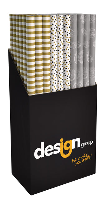 Inpakpapier Design Group party chique 200x70cm assorti (per 60 stuks)