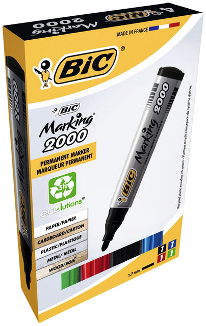 Viltstift Bic 2000 rond 1.7mm doos à 4 stuks assorti