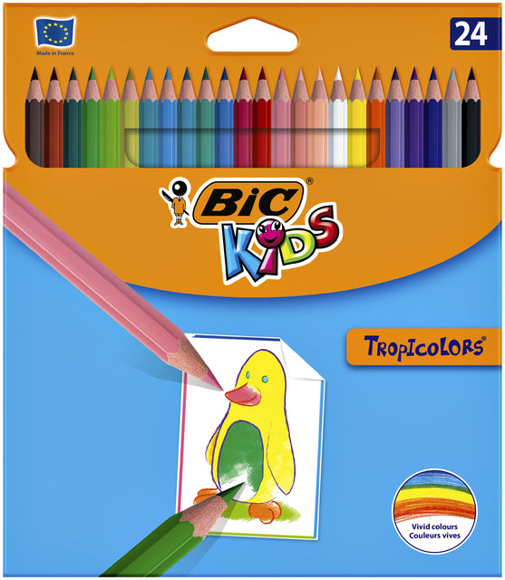 Kleurpotloden Bic Kids Tropicolors blister à 24 stuks