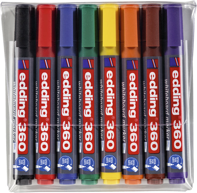 Viltstift edding 360 whiteboard rond 1.5-3mm set à 8 kleuren
