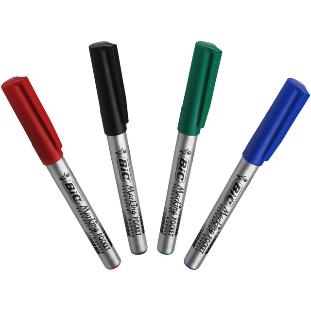 Viltstift Bic Ecolutions rond 1.1mm blister à 4 kleuren