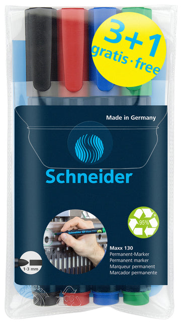 Permanent marker Schneider Max 130 3+1 gratis