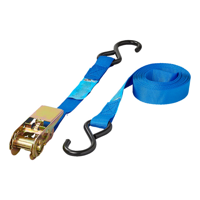 Spanband ProPlus blauw met ratel en 2 haken 5m
