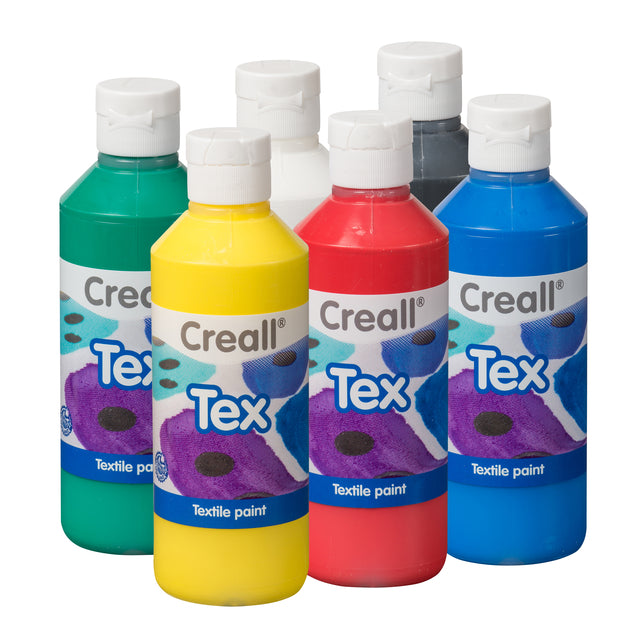Textielverf Creall TEX 250ml set à 6 kleuren
