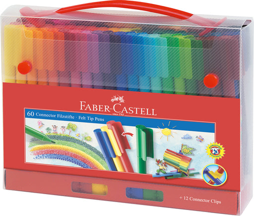 Kleurstift Faber-Castell Connector koffer à 60 stuks assorti