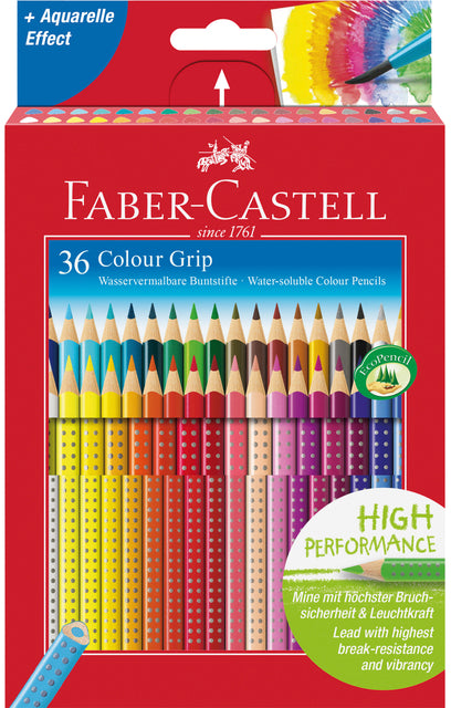 Kleurpotloden Faber-Castell Grip set à 36 stuks assorti