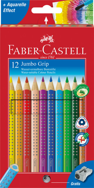 Kleurpotloden Faber Castell Jumbo Grip set à 12 stuks assorti