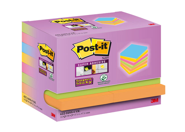 Memoblok 3M Post-it 622 47,6x47,6mm color notes