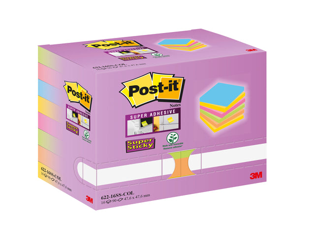 Memoblok 3M Post-it 622 47,6x47,6mm color notes
