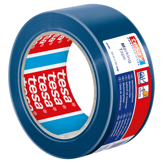 Markeringstape Tesa 60760 PVC 50mmx33m blauw