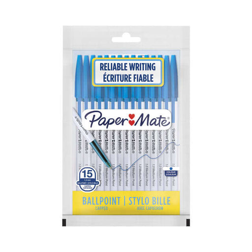 Balpen Paper Mate Entry Line 045 0.7mm blister à 15 stuks blauw