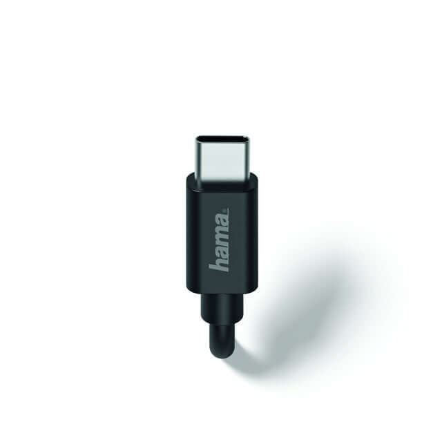 Autolader Hama USB-C spiraalsnoer 2,4A, zwart