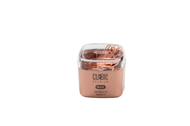 Cubbie Premium gevuld met paperclips pushpins en papierklemmen in goud en rosé (per 60 stuks)
