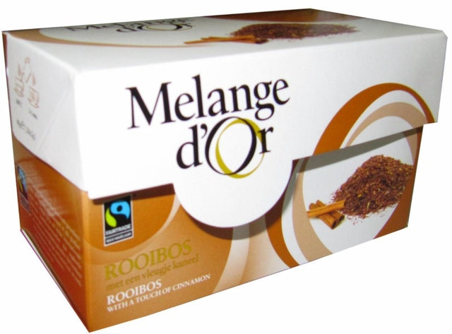 Melange d'Or Rooibos-Kaneel 20 zakjes 2gr. Fair Trade (per 4 stuks)