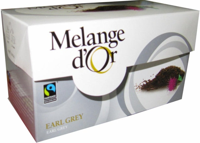 Melange d'Or Earl Grey thee 20 zakjes 2gr. Fair Trade (per 4 stuks)