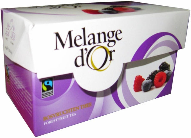 Melange d'Or Bosvruchten thee 20 zakjes 2gr. Fair Trade (per 4 stuks)