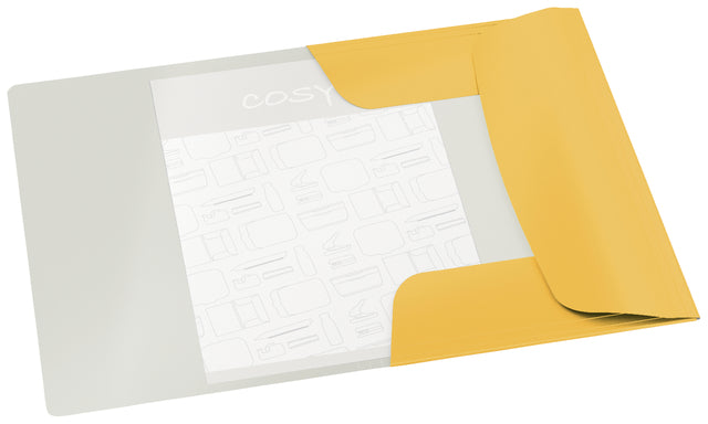 Elastomap Leitz Cosy A4 3-kleps geel (per 10 stuks)