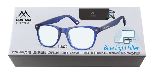 Leesbril Montana blue light filter +2.00 dpt blauw