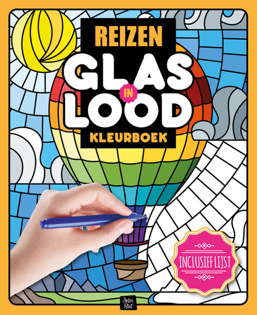 Kleurboek Interstat volwassenen glas in lood thema reizen