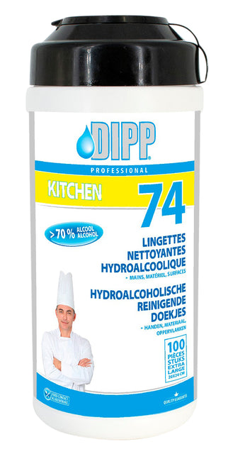 Reinigingsdoekjes DIPP hydroalcoholisch 100stuks