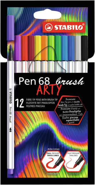 Brushstift STABILO ARTY Pen 68 etui à 12 kleuren